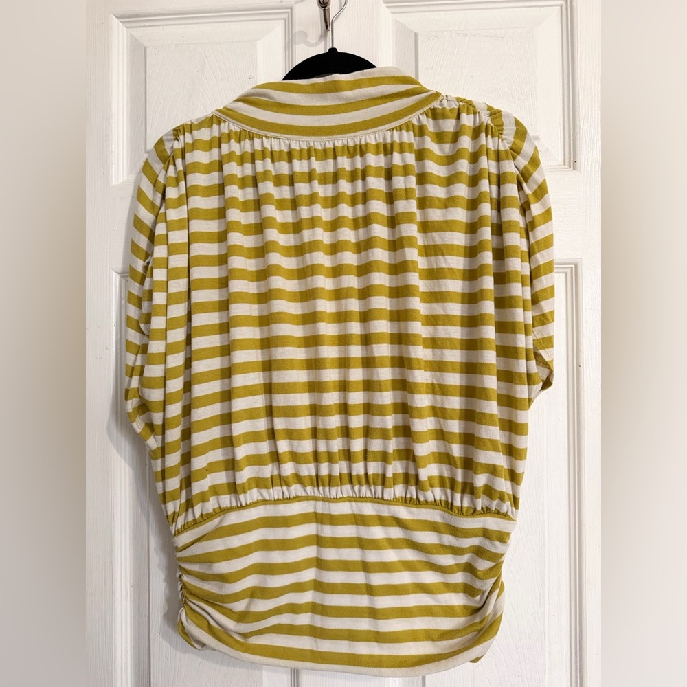 Maeve Yellow and White Striped Blouse